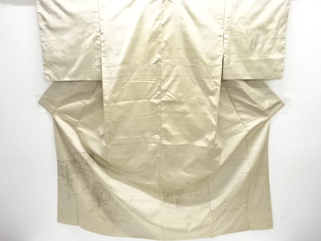 作家物　米沢ぜんまい紬　御所車模様訪問着